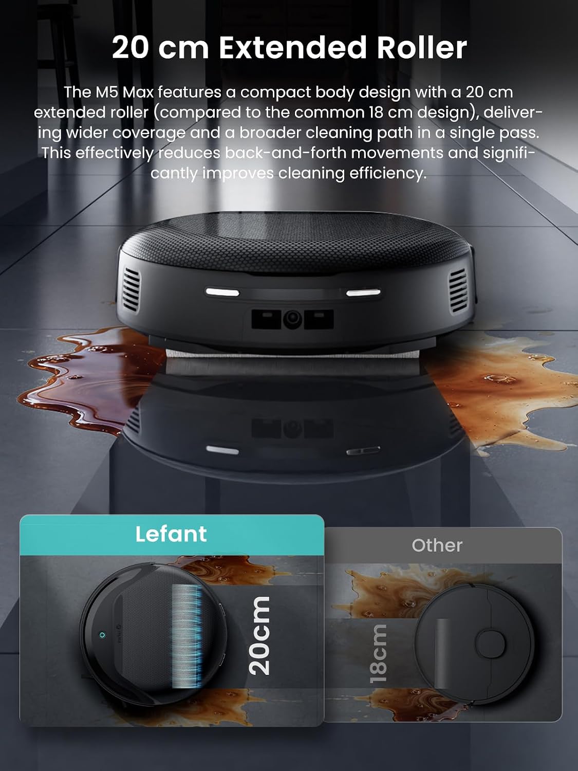Lefant LiDAR Robot Vacuum and Mop, 23000Pa Suction, 120 Day Self-Emptying, PSD 2.0 Smart Obstacle Avoidance, Auto Mop Washing, Drying&Refilling, All-in-One Robot Vacuum, Supports 2.4G/5G WiFi, M5 Max