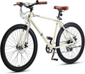 VIRIBUS Hybrid Bikes, 28 inch Mens Hybrid Bicycle 7 Speed with Lightweight Aluminum Frame & Disc Brakes, 700C Retro Vintage Adult Bike for Tall Men & City Commuters 85% Pre-Assembled