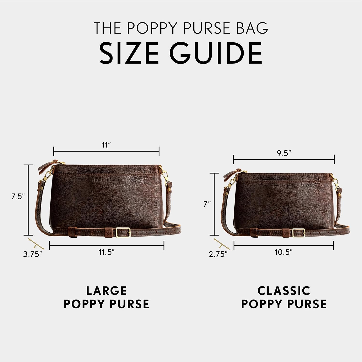 Portland Leather Goods Poppy Purse – Leather Handbag w/Removable Crossbody Strap – Handmade from the Finest Full-Grain Hides