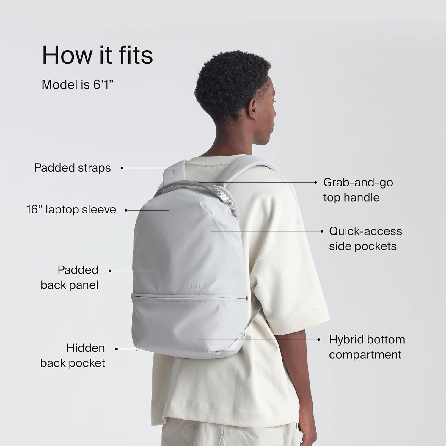 Urth Arkose 20L Modular Backpack + 3.7L Camera Insert - Water Resistant, Anti-Theft, Recycled Bag for DSLR/SLR/Mirrorless, 13-16 Inch Laptop in Ash Grey