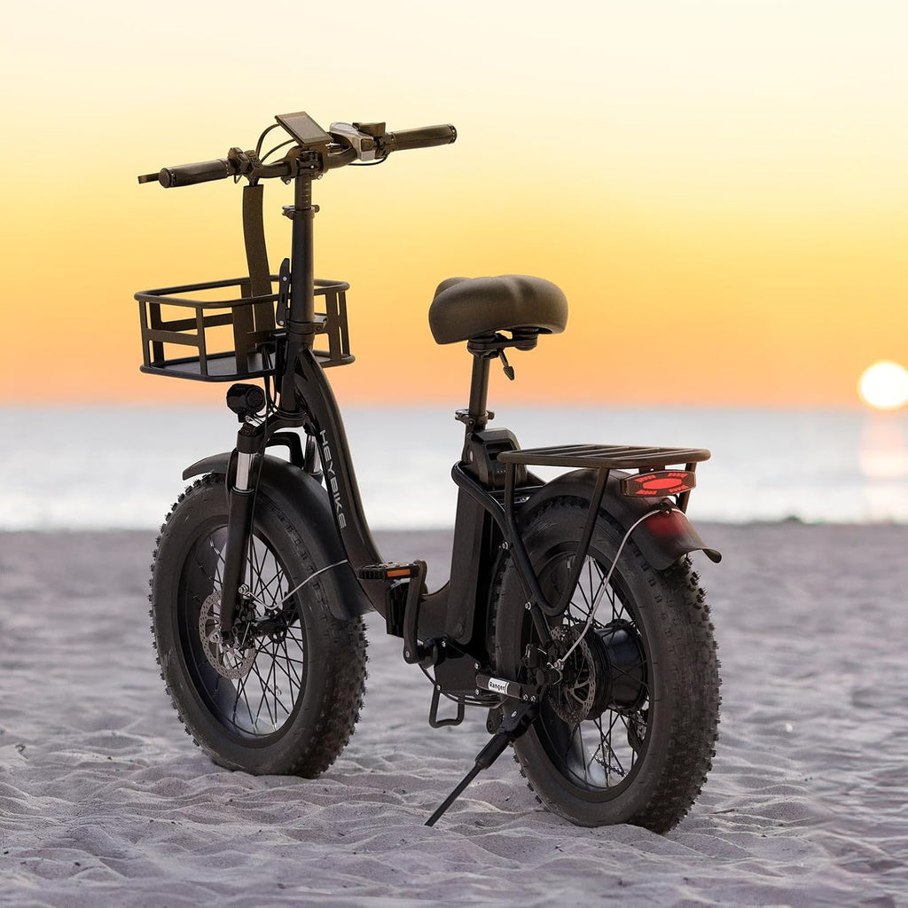 Heybike Ranger 2.0 Foldable Electric Bike for Adults, 20'*4 Fat Tire Ebike with 1400W Peak Motor, 28 MPH Max Speed, 600Wh Removable Battery, Up to 65 Miles Range, Front Suspension Step-Thru E Bike