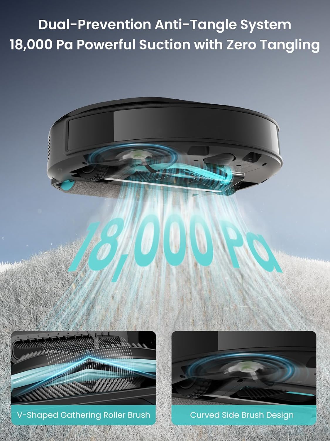 Lefant LiDAR Robot Vacuum and Mop, 18000Pa Suction, PSD 2.0 Obstacle Avoidance, All-in-One Robot Vacuum 120 Day Self-Emptying, Self Cleaning Roller Mop, Auto Drying, Supports 2.4G/5G WiFi, M5 Pro