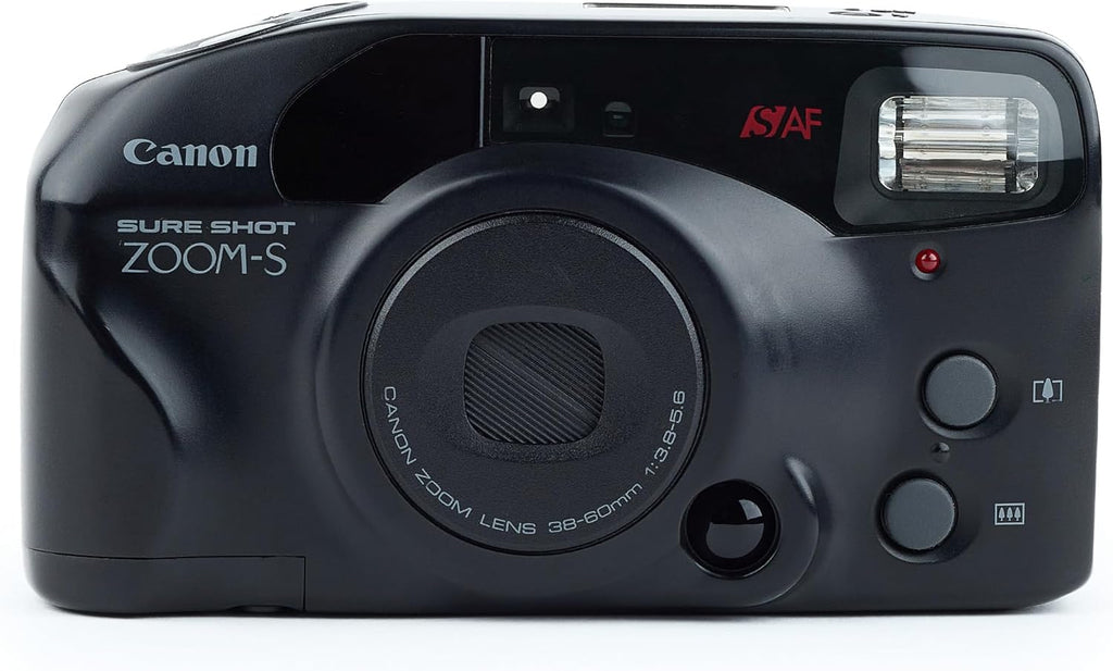 Canon Sure Shot Zoom-S 35mm Point and Shoot Film Camera SAF Canon with Zoom Lens 38-60mm. Built-in Flash and film rewinder as well as counter. (Renewed)