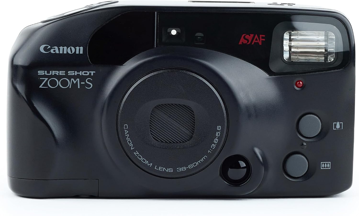 Canon Sure Shot Zoom-S 35mm Point and Shoot Film Camera SAF Canon with Zoom Lens 38-60mm. Built-in Flash and film rewinder as well as counter. (Renewed)