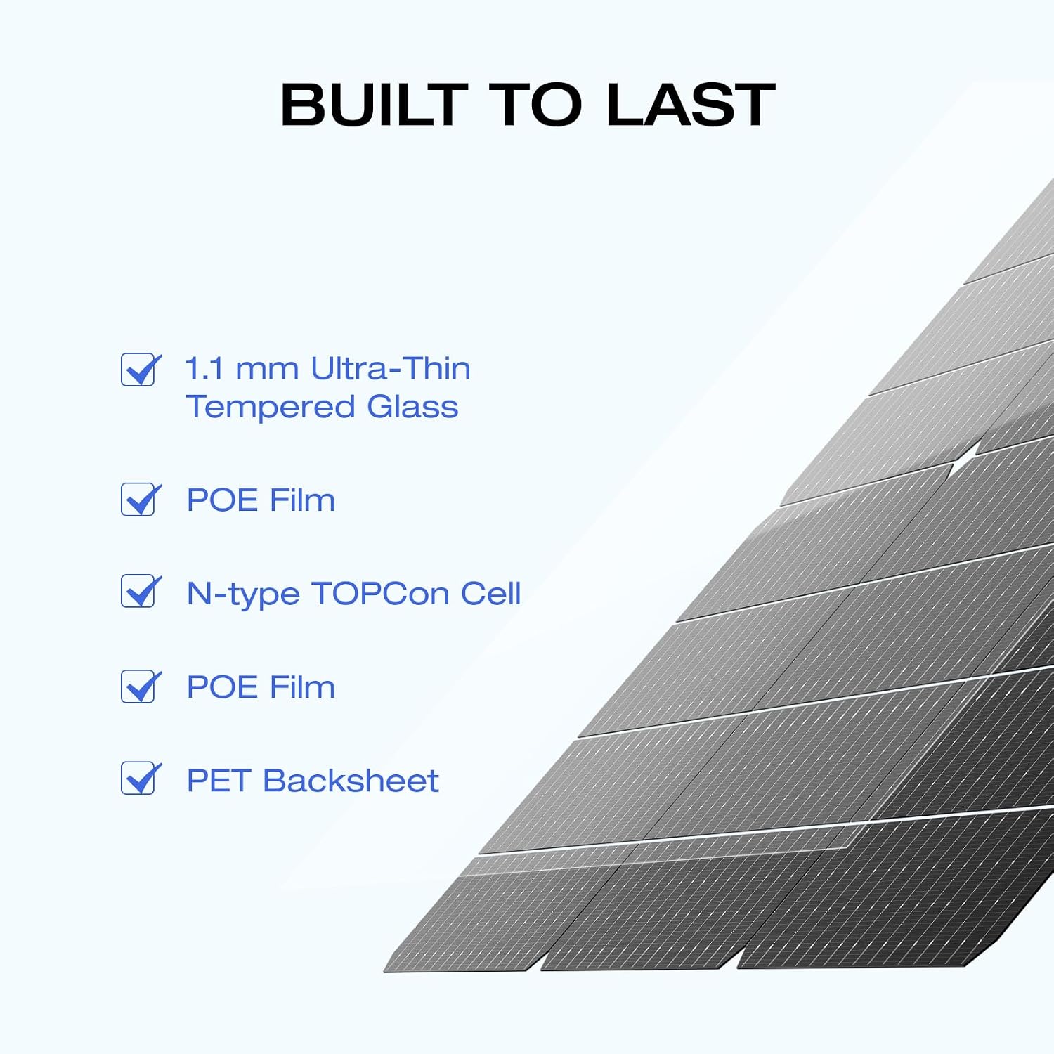 EF ECOFLOW 4PCS 125W Solar Panels, 500W Bifacial Rigid Modular Solar Panel Up to 25% Efficiency with IP68 Waterproof Rate, Adjustable Support and Solar Angle Guide for Camping, RVs & Home