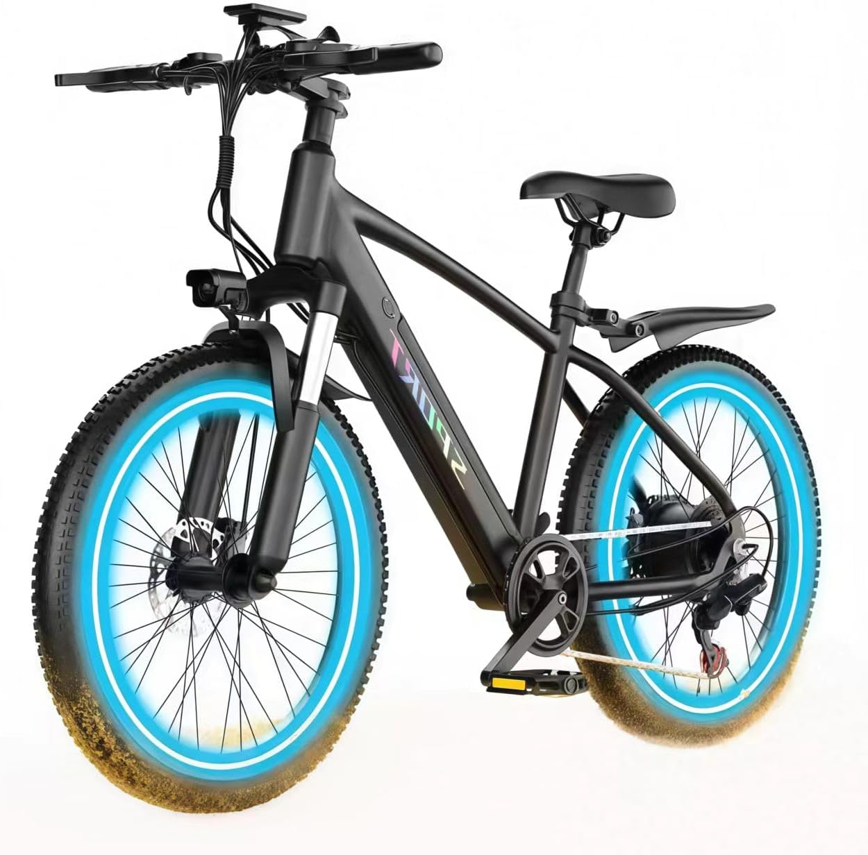 Electric Bike for Adults, 1500W Peak Ebike, 60Miles 25MPH Electric Mountain Bike, 26' Adult Electric Bicycle with 48V Removable Battery, Adjustable Seat,7 Speed UL2849 Commuting E Dirt Bike (Black-B)