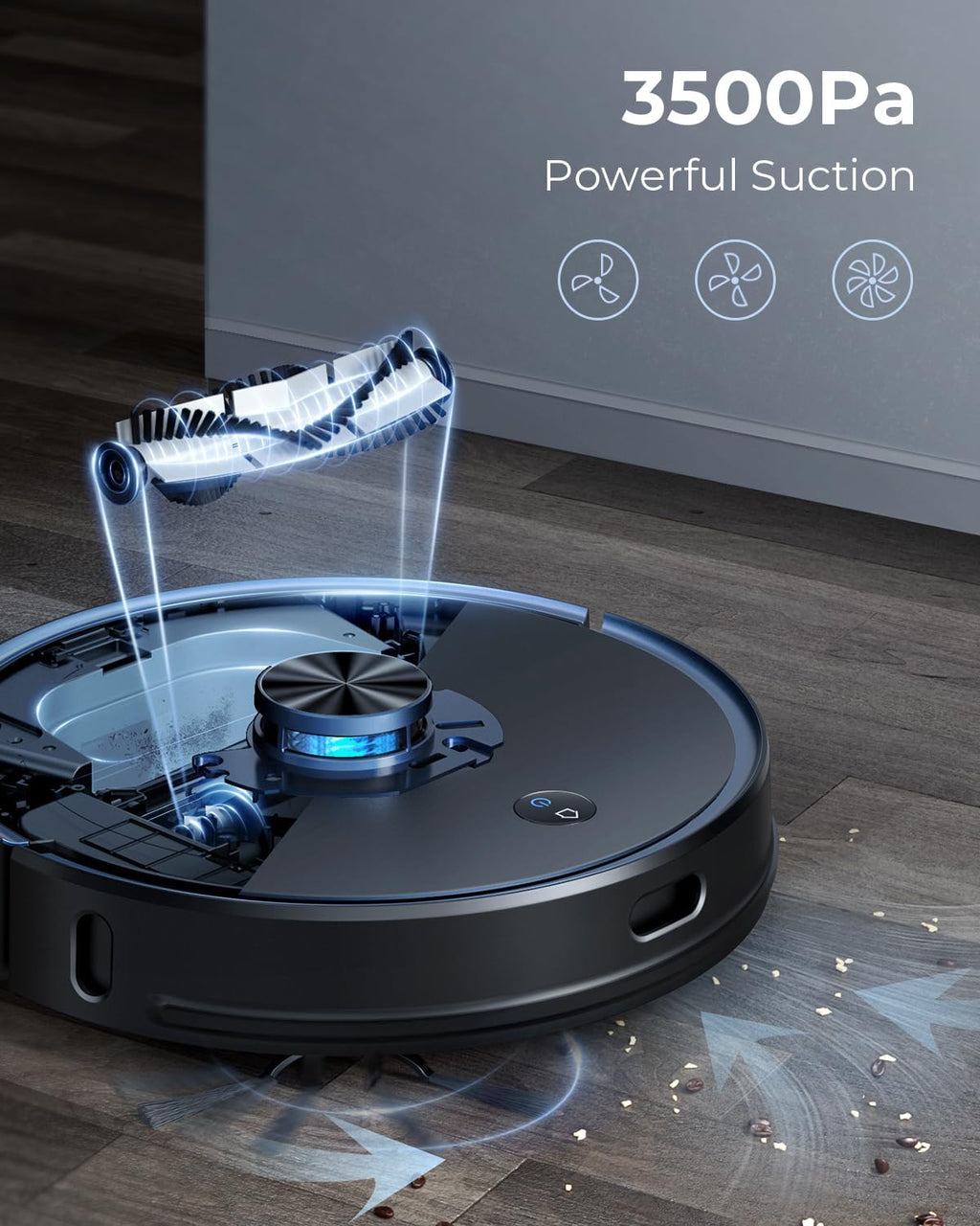 Laresar Clean Robot Vacuum and Mop Combo, 3500Pa Robotic Vacuum with 3.5L Self Emptying Station, 250 mins Runtime, LIDAR Navigation, WiFi/APP/Alexa Control, Ideal for Pet Hair, Carpet and Hard Floor