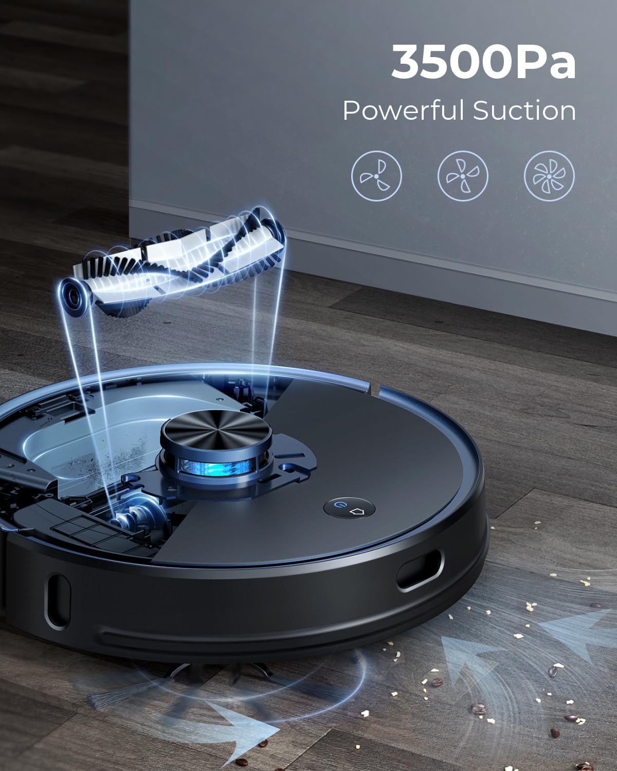Laresar Clean Robot Vacuum and Mop Combo, 3500Pa Robotic Vacuum with 3.5L Self Emptying Station, 250 mins Runtime, LIDAR Navigation, WiFi/APP/Alexa Control, Ideal for Pet Hair, Carpet and Hard Floor