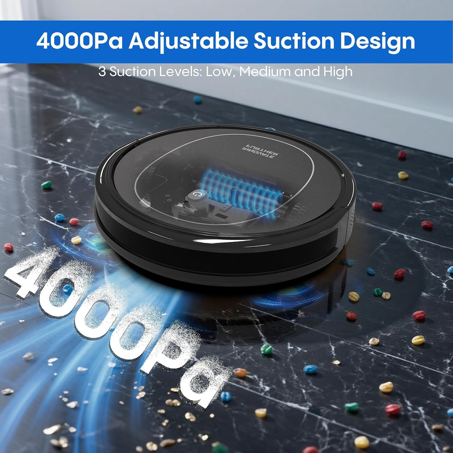 Robot Vacuum and Mop Combo, 3 in 1 Robotic Vacuums Cleaner with 4000Pa Suction, WiFi/App/Alexa, Central Brush & Scheduled & Self-Charging, Slim Vacuum Robot Cleaner for Pet Hair, Hard Floor, Carpet
