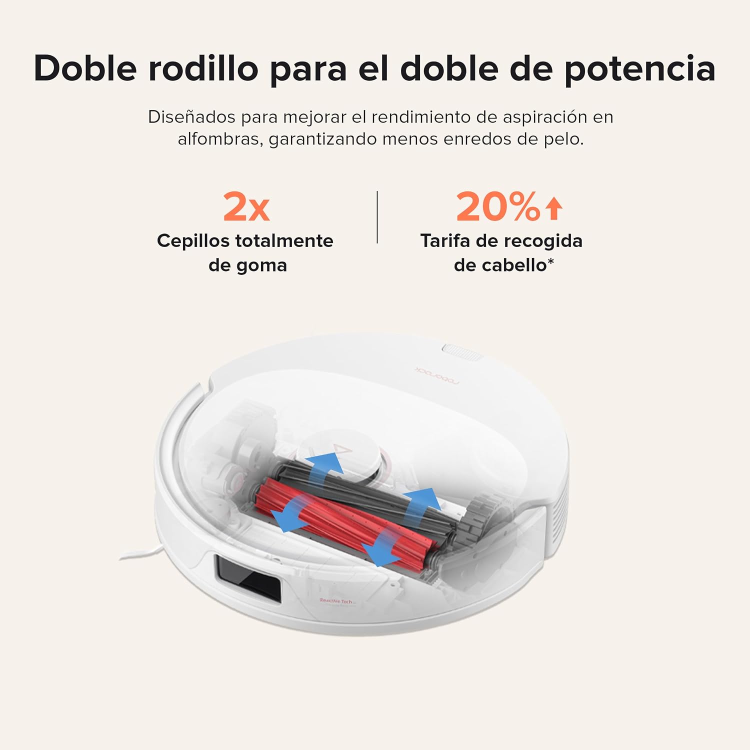 roborock Q8 Max+ Robot Vacuum Cleaner with Suction Station, DuoRoller Brush, 5500Pa Suction Power, 2.5 L Dust Bag, 350 ml Water Tank, Mop Robot PreciSense LiDAR Navigation (White)