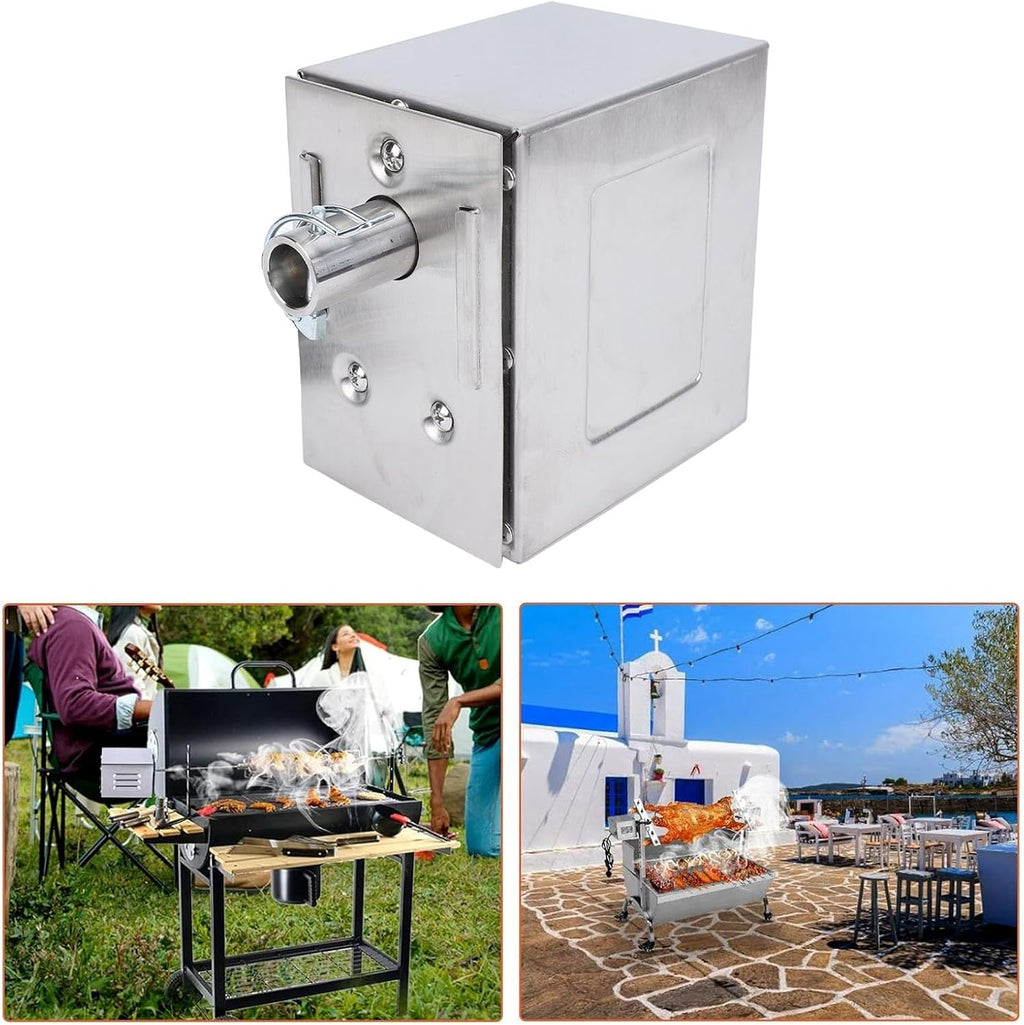 Rotisserie Motor 45W Heavy Duty Universal Replacement Spit Motor, Stainless Steel Electric Grill Motor for Pig Goat Chicken Roaster, Ideal for Outdoor BBQ (US Plug 100‑240V)