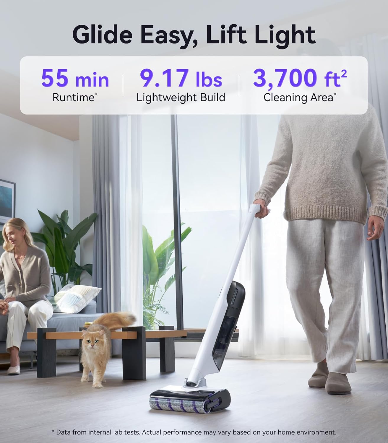 NARWAL S30 Wet Dry Vacuum Cleaner with 20000Pa Suction, 176°F Self-Cleaning, Heated Drying, Disposable Waste Bag, Tangle-Free, Cordless Vacuum Mop for Hard Floors & Edge Cleaning, Easy to Use