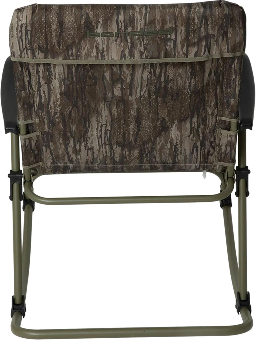 Banded Folding Rocking Chair | Lightweight Portable Weather-Resistant Extra-Wide Padded Outdoor Hunting & Camping Chair with Tubular Steel Frame & Armrests, Realtree Legacy