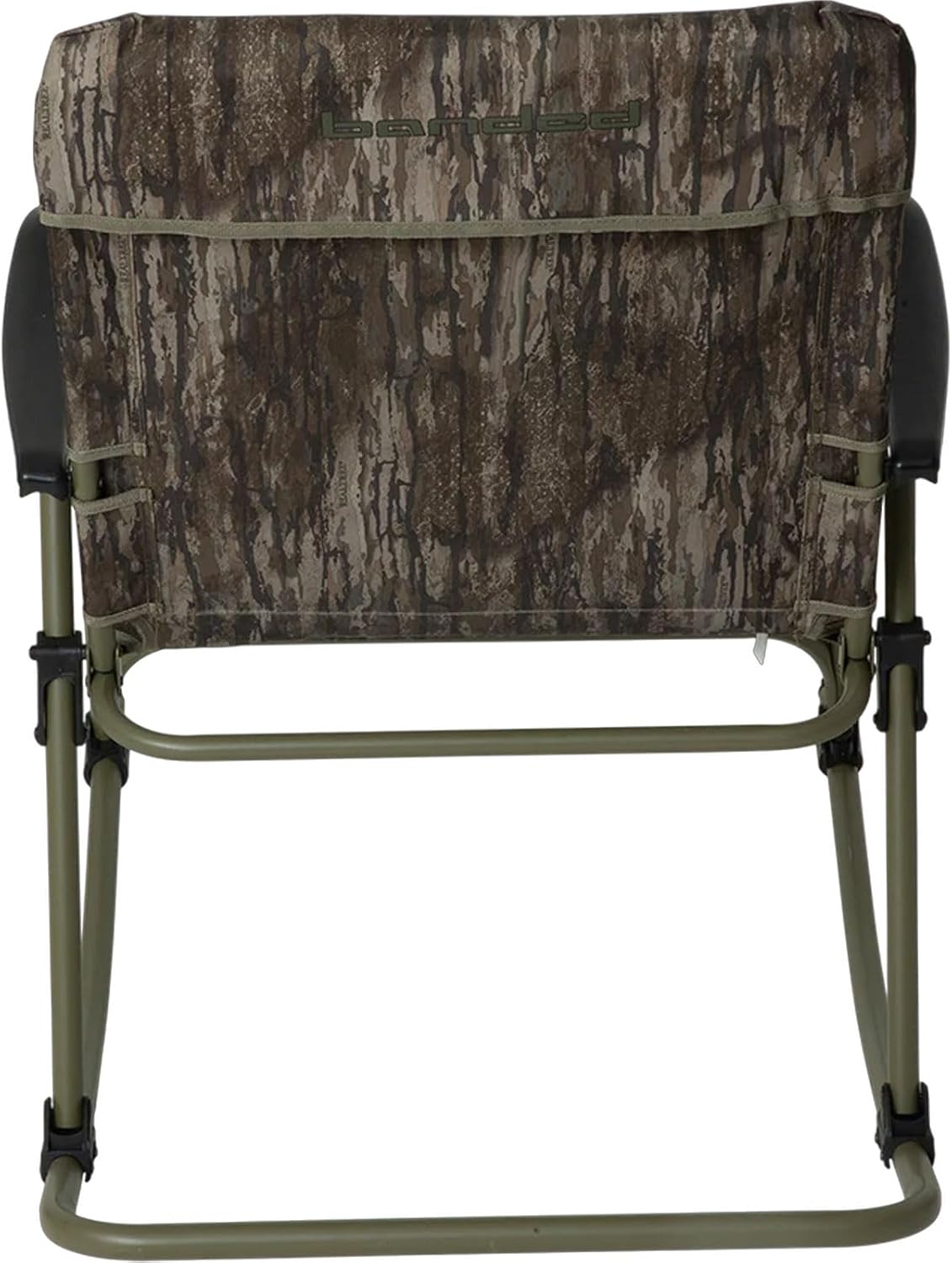 Banded Folding Rocking Chair | Lightweight Portable Weather-Resistant Extra-Wide Padded Outdoor Hunting & Camping Chair with Tubular Steel Frame & Armrests, Realtree Legacy