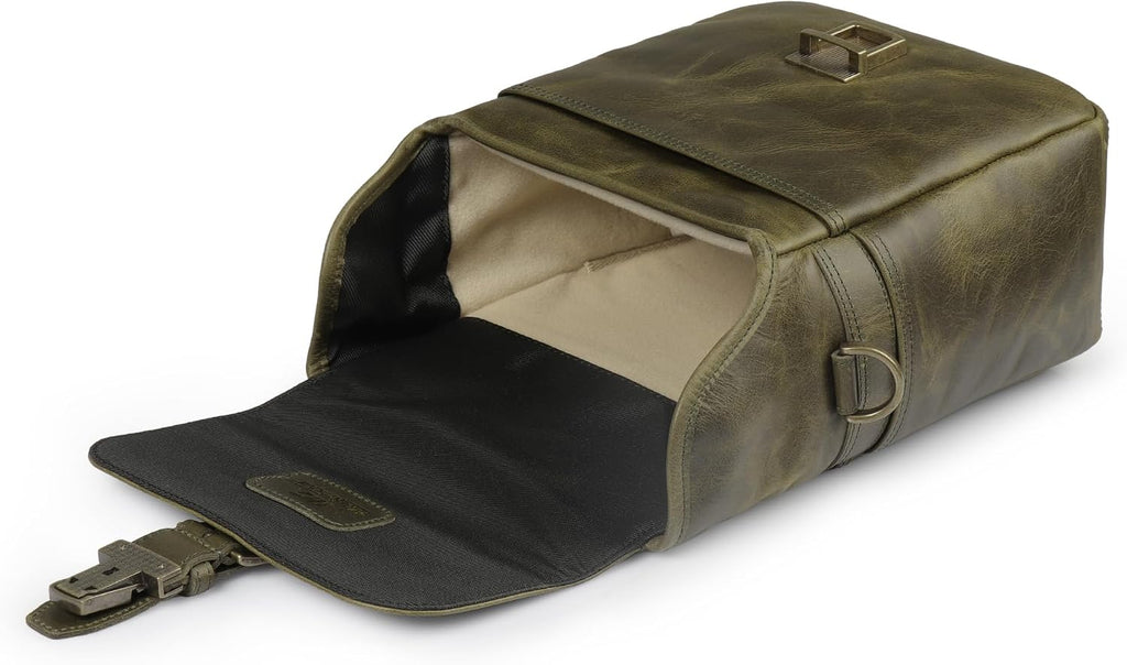 MegaGear Genuine Leather Camera Messenger Bag Mirrorless Portable electronic device cover
