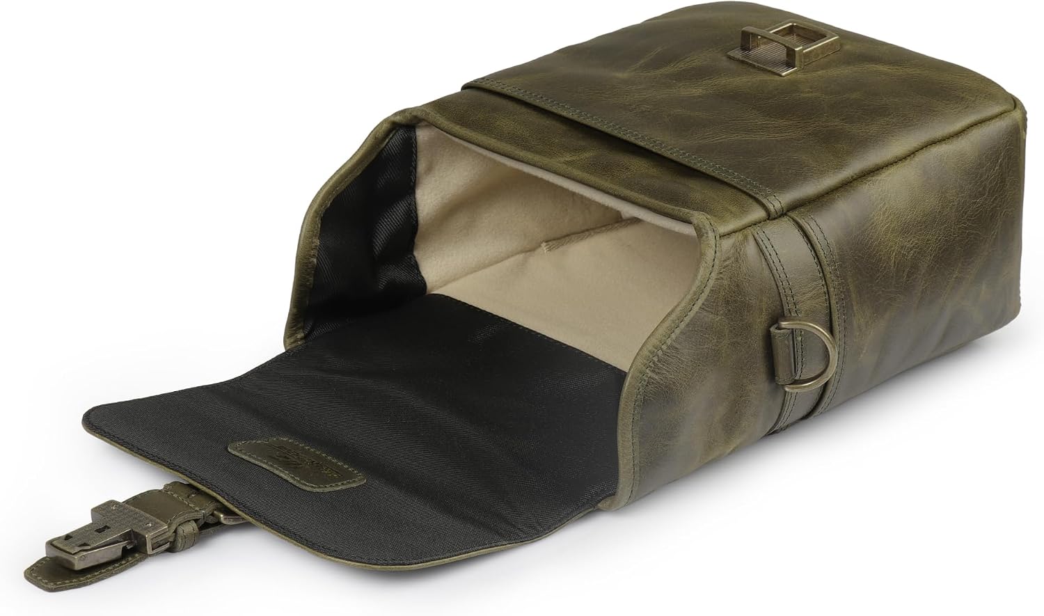 MegaGear Genuine Leather Camera Messenger Bag Mirrorless Portable electronic device cover