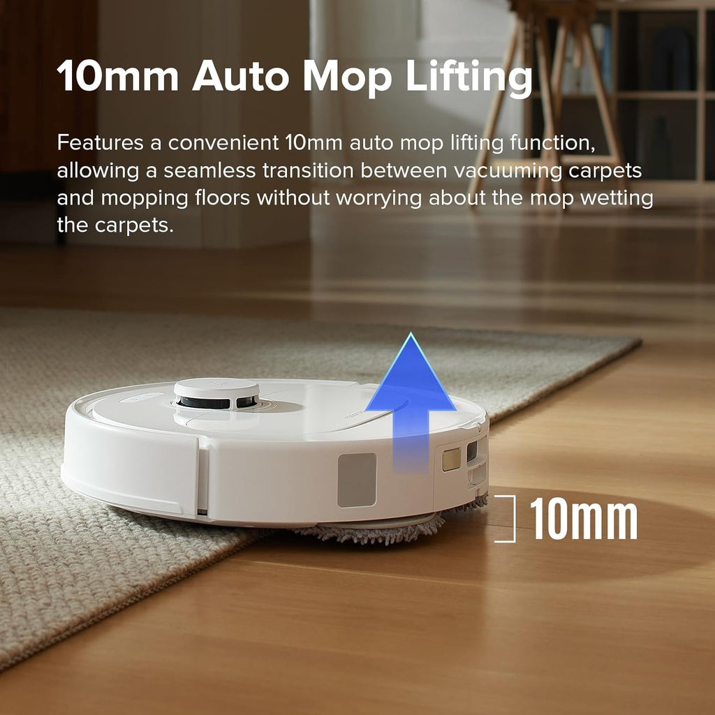 roborock Qrevo S Robot Vacuum and Mop, Self-Drying, Auto Mop Washing, 7000Pa Suction, Self-Emptying & Refilling, 10mm Mop Lifting, 200RPM Spinning Mops, Smart Obstacle Avoidance, White