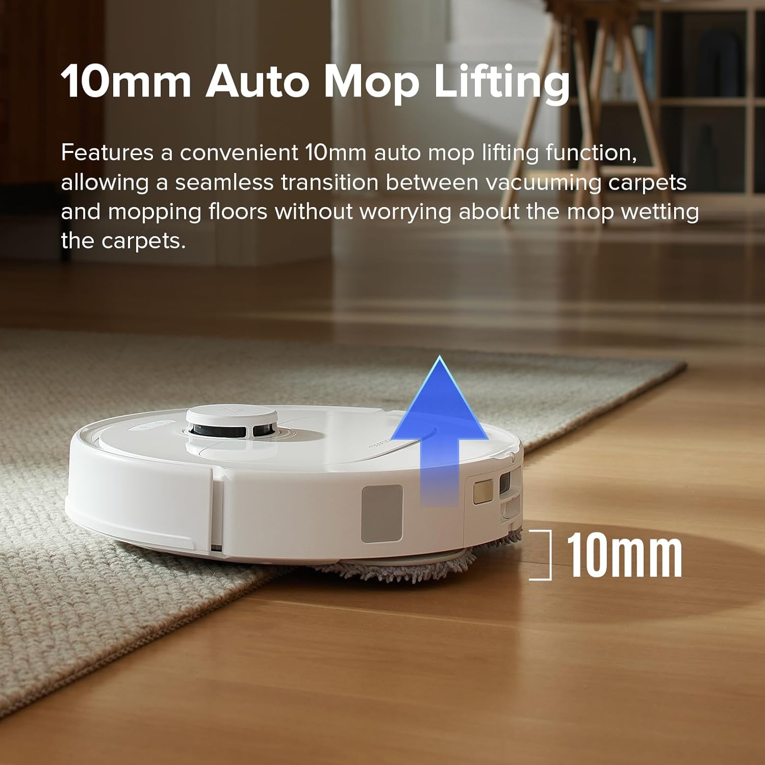 roborock Qrevo S Robot Vacuum and Mop, Self-Drying, Auto Mop Washing, 7000Pa Suction, Self-Emptying & Refilling, 10mm Mop Lifting, 200RPM Spinning Mops, Smart Obstacle Avoidance, White