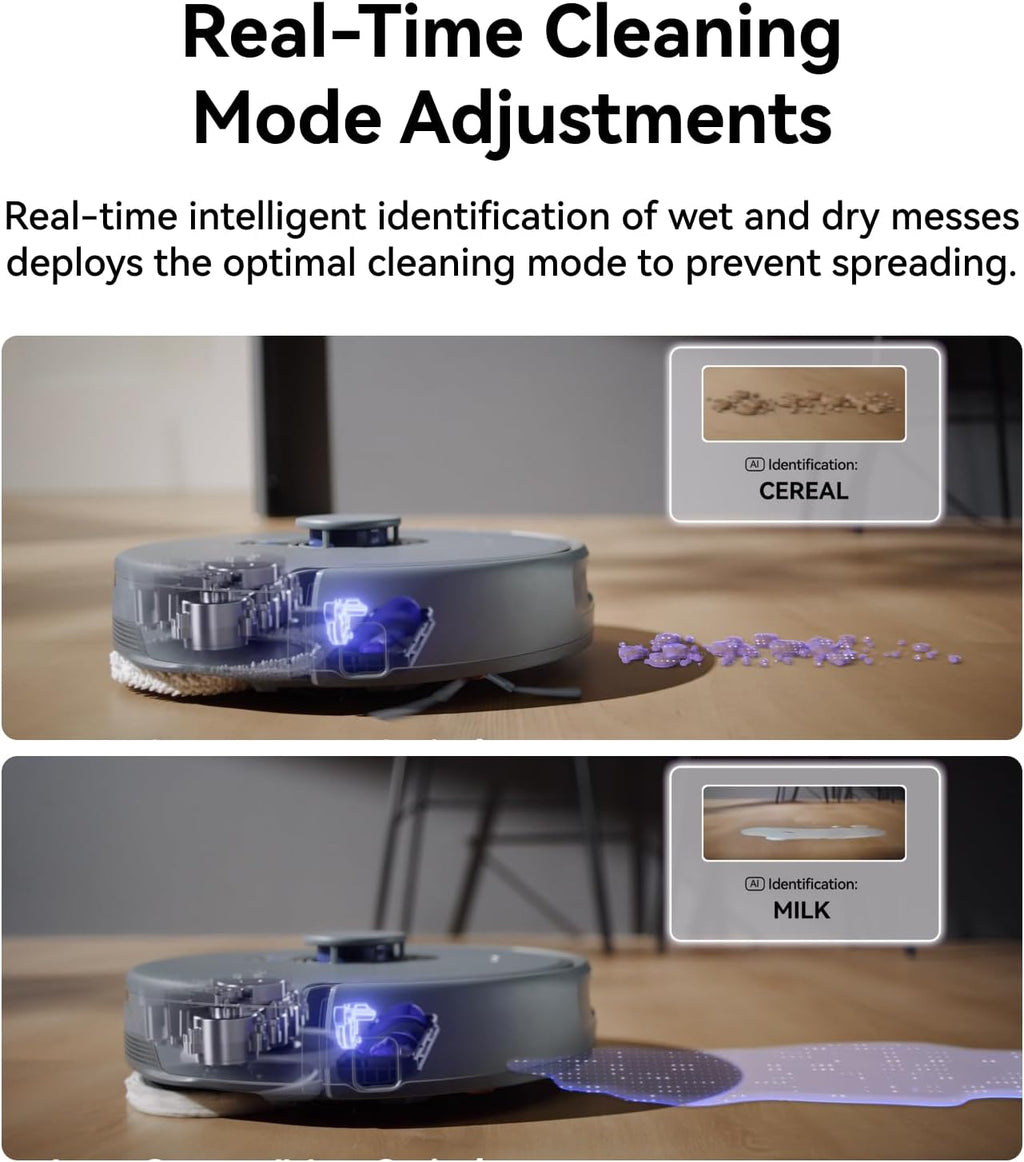 NARWAL Freo Z10 Ultra Robot Vacuum and Mop Combo, Dual RGB Cameras and Chips, AI Avoidance, 8N Corner to Edge Deep Cleaning, Dry-Wet Separation, 18000Pa, Hot Water Wash & Self-Emptying, Gray (Renewed)