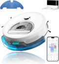 OKP Lidar Robot Vacuum and Mop Combo, 6000Pa Automatic Robotic Vacuum, Smart Mapping, 3.7 inch Thin, 150 Min Max, 5G WiFi/App/Alexa Control, Ideal for Pet Hair, Hardfloors, Carpets, Home(L6 Aqua)