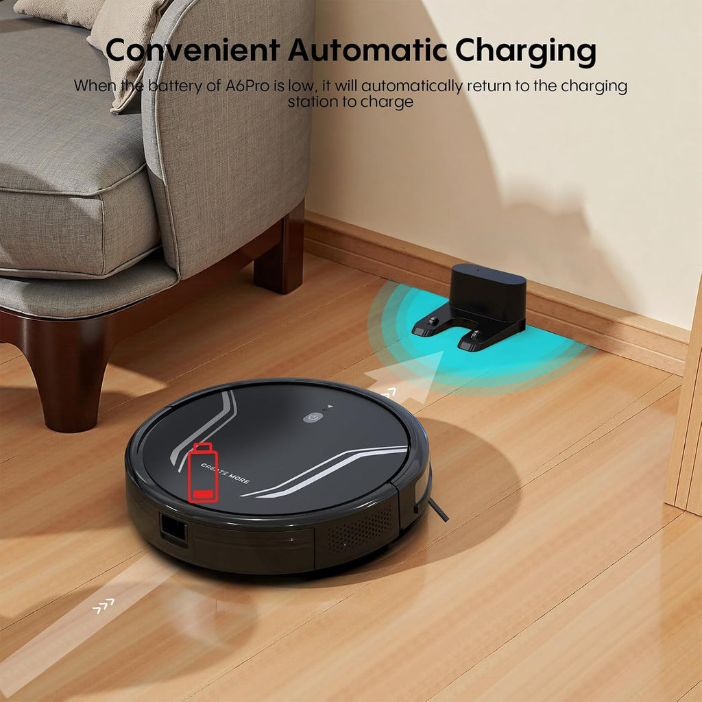Bagotte Robot Vacuum and Mop Combo, 3-in-1 Robotic Vacuum Cleaner, 5000Pa Strong Suction with Auto Recharging,Tangle Free, Timing Function, App/WiFi/Voice/Remote for Hard Floor and Pet Hair