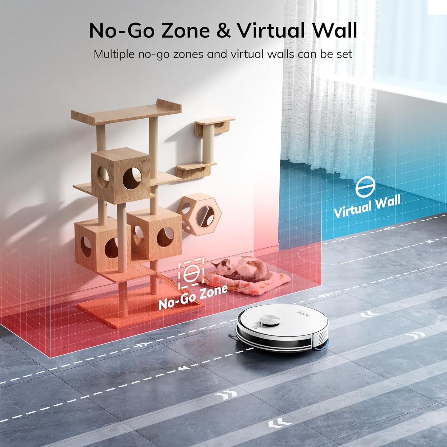 ILIFE A30 Pro Robot Vacuum and Mop, Self Emptying Station for 60 Days, 5000Pa Suction, LiDAR Navigation, No-Go Zones, 2.4G WiFi/App/Alexa/Remote Control, Clean Hard Floors to Medium-Pile Carpet, 110V