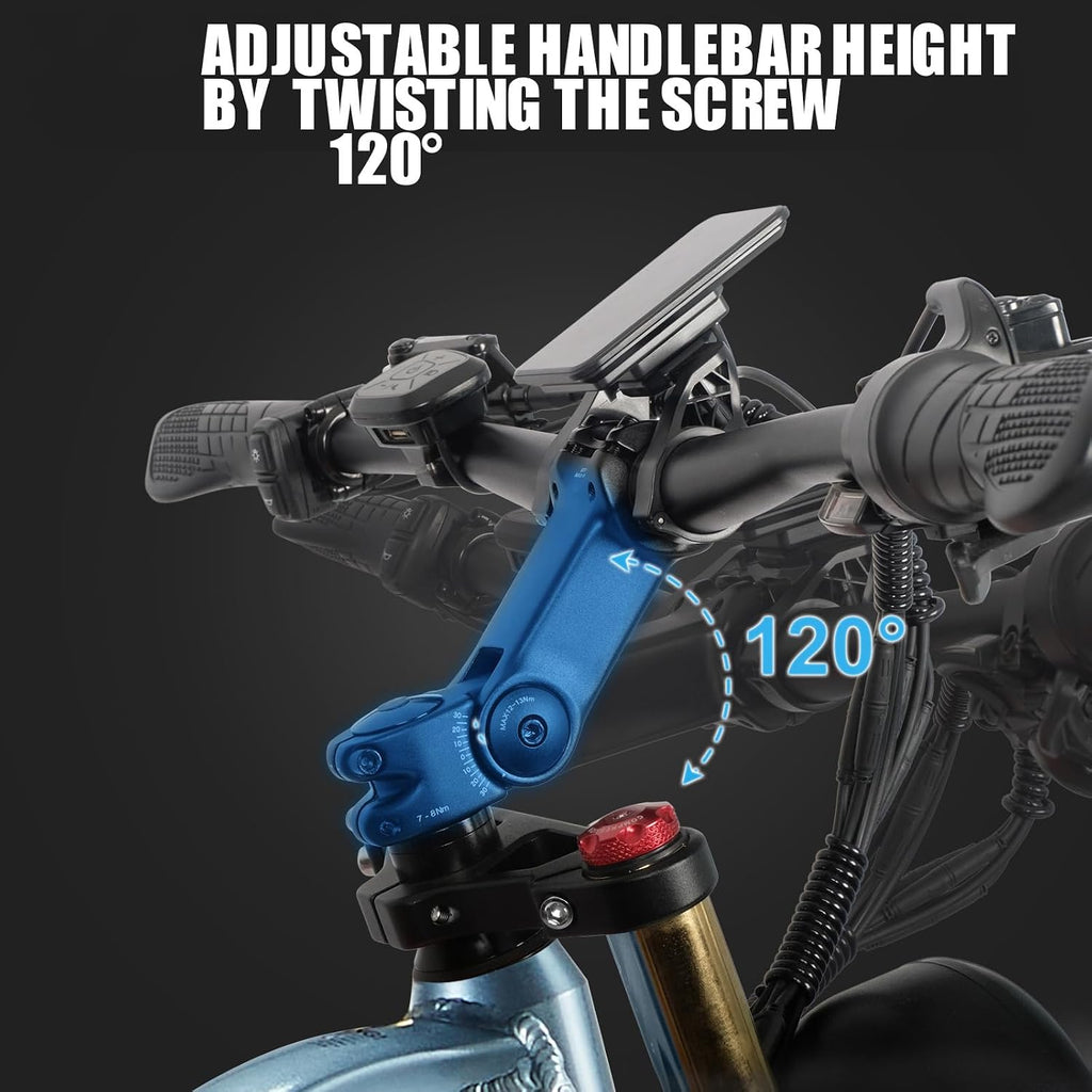 DAMSON Electric Bike for Adults Dual Motor AWD 5000W/3000W/1500W Peak 40MPH/30MPH Dirt Ebike, 52V/48V Max-Output Up to 65/80/120/160 Miles Long Range, 26' Full Suspension Fat Tire Mountains Bicycle