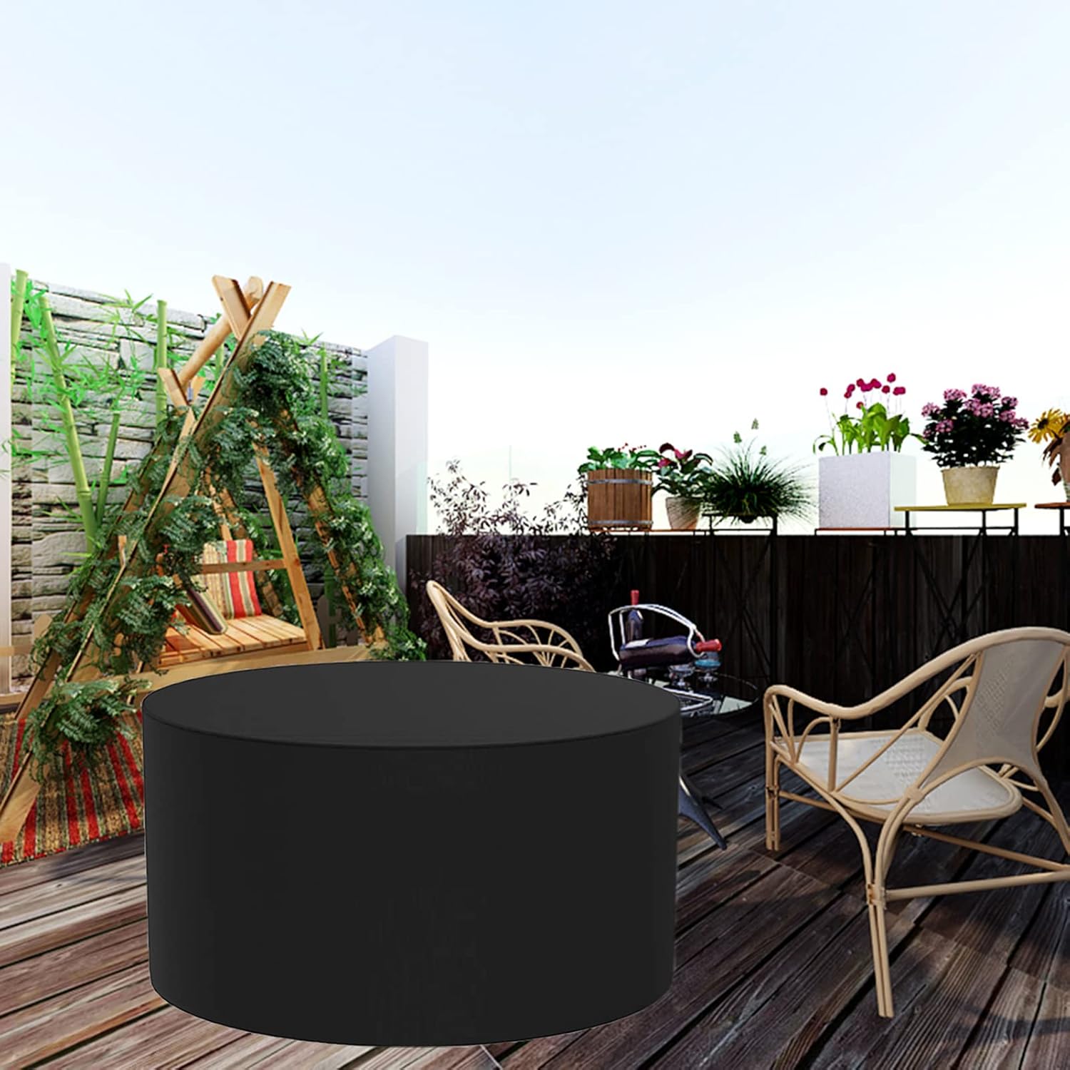 Outdoor Patio Furniture Covers 102' D x 30' H, Dust Proof Furniture Protective Cover, Round Dining Table and Chairs Set Cover, Heavy Duty Gas BBQ Grill Cover (260x75cm)