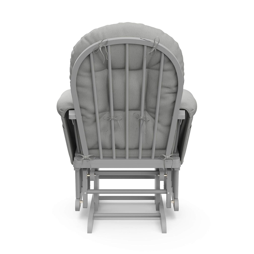 Storkcraft Premium Hoop Glider & Ottoman (Pebble Gray/Light Gray) — GREENGUARD Gold Certified Nursery Glider, Solid Wood Craftsmanship, Smooth-Gliding Nursery Chair and Ottoman, Award-Winning
