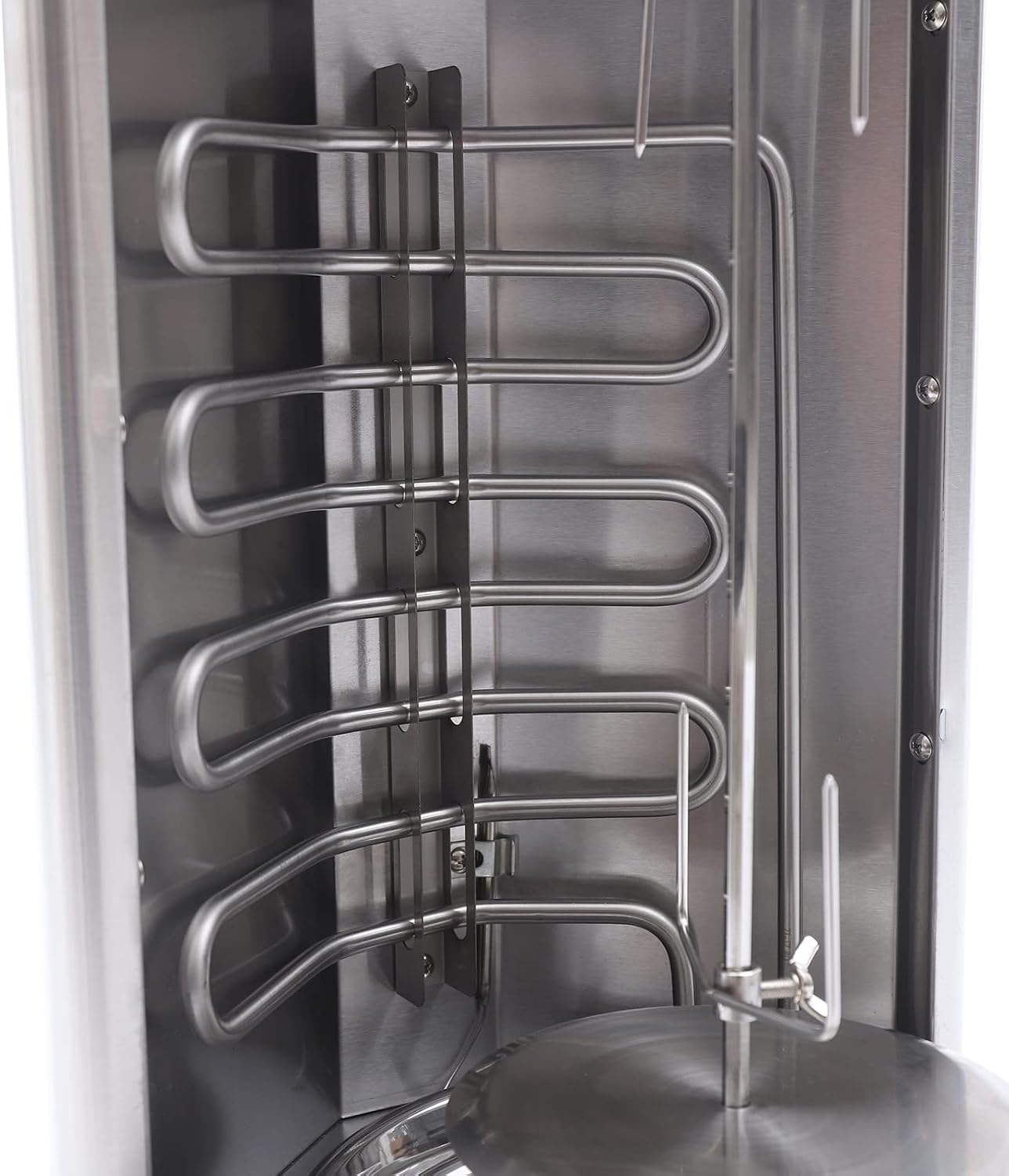 Shawarma Grill Machine Commercial Electric Vertical Rotating Rotisserie Shawarma Machine 3KW Doner Kebab Machine Meat Grill Broiler Shawarma Gyro Grilling with Meat Catch Pan for Family Restaurants