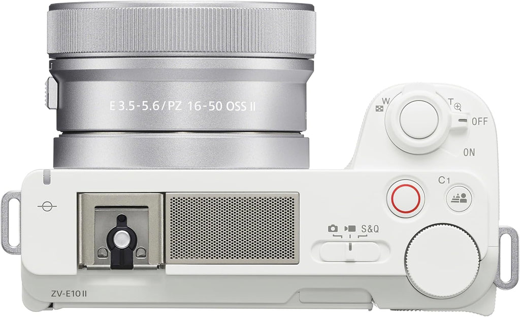 Sony Alpha ZVE10 II - APS-C Interchangeable Lens Mirrorless Content Creators' Camera - White - with Lens