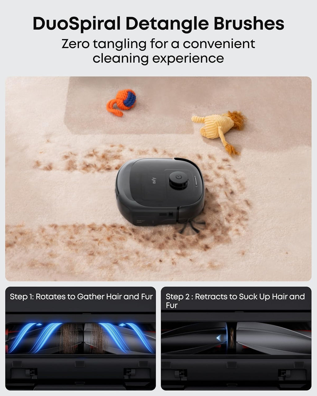 eufy E25 Omni Robot Vacuum and Mop Combo,HydroJet System, 20,000Pa Turbo Suction, Zero-Tangle Design, Auto-Empty & Self-Cleaning All-in-One Station + Official Replacement Parts Kit