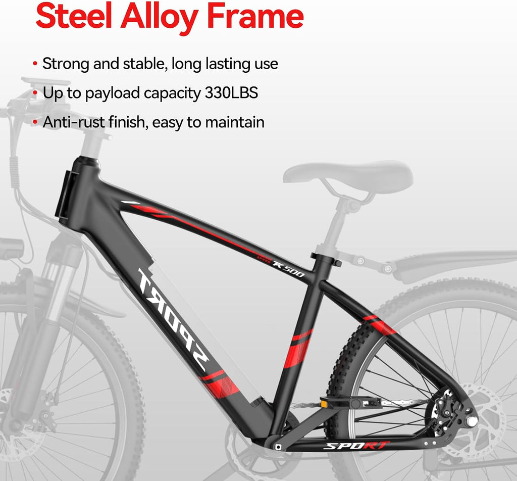Electric Bike for Adults, 1500W Peak Ebike, 60Miles 25MPH Electric Mountain Bike, 26' Adult Electric Bicycle with 48V Removable Battery, Adjustable Seat,7 Speed UL2849 Commuting E Dirt Bike (Black-B)