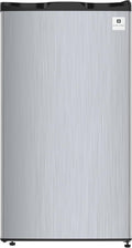 ARCTIC CHEF Mini Refrigerator, Compact Freezer Compartment, Adjustable Thermostat Control, Reversible Door, Ideal Fridge for Dorm, Office, Apartment, Platinum Stainless, 3.2 Cubic Feet