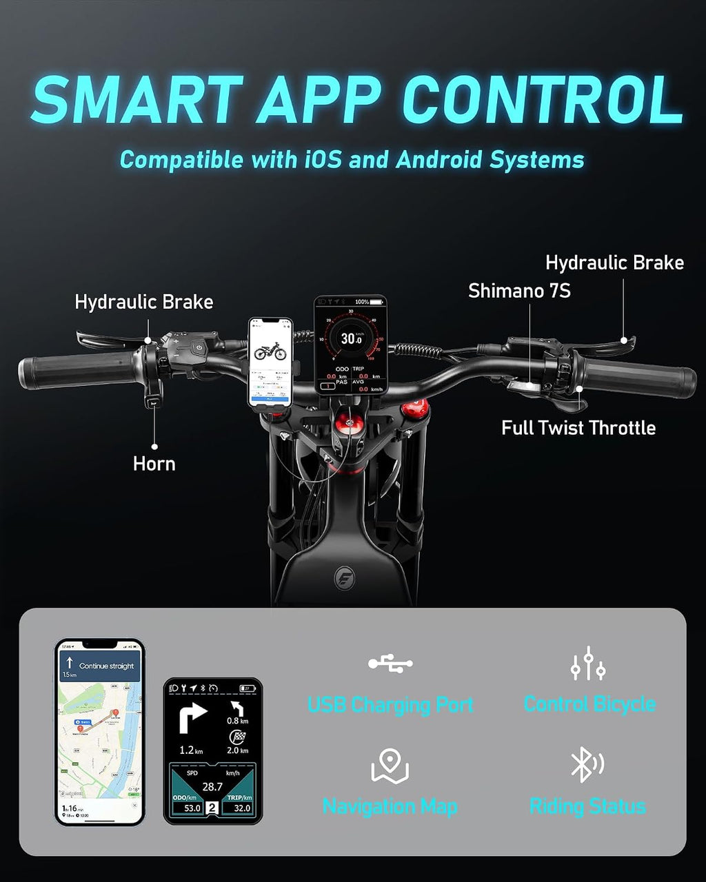 2026 eAhora Romeo Pro 3/2 50-46 Mph Electric Bike for Adults, 5600W/4000W/2500W Dual Motor Ebike 60V 80Ah/52V 70Ah Battery 200 Miles Long Range, 26*4.0'/20*4.5' Fat Tire, Full Suspension, All Terrain