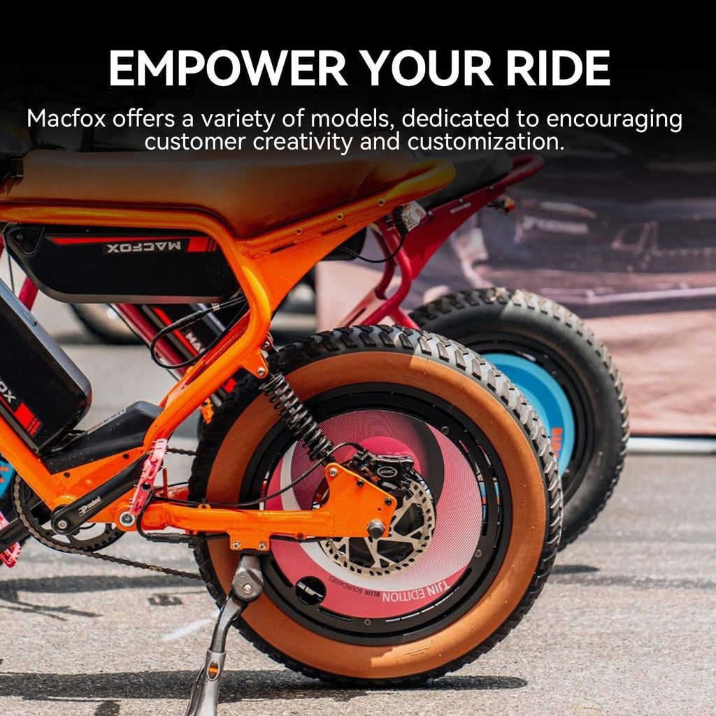 MACFOX X1S Electric Bike, Ebike 500W/48V/10.4Ah, 20' Fat Tire Electric Bicycles Up to 20MPH & 40 Miles with Retro Motorcycle Design, Removable Battery, 50N.m Max Torque (Purple+White)