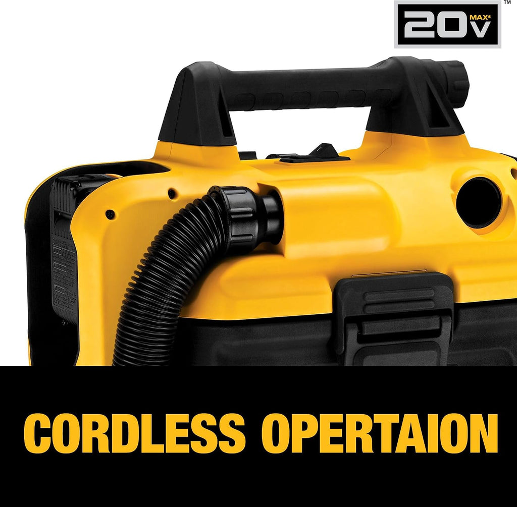 DEWALT 20V MAX Cordless Shop Vac, Wet Dry Vacuum Cleaner, Portable 2 Gallon Wet Dry Vac, Strong Suction Shop Vacuum with Hepa Filter, Tool Only (DCV580H)