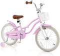 GYMAX Kids Bike for Boys & Girls Aged 3-8 Years, 14/16/18 Inches Children Bicycle w/Training Wheels, Dual Brakes, Adjustable Seat & Handlebar, Toddler Balance Bike