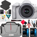 Canon EOS R50 Mirrorless Camera (White) with RF-S 18-45mm F4.5-6.3 is STM Lens 5812C012 Bundle with Deco Gear Photography Bag + 2 x Battery + 2 x 64GB Memory Cards + Accessories Kit