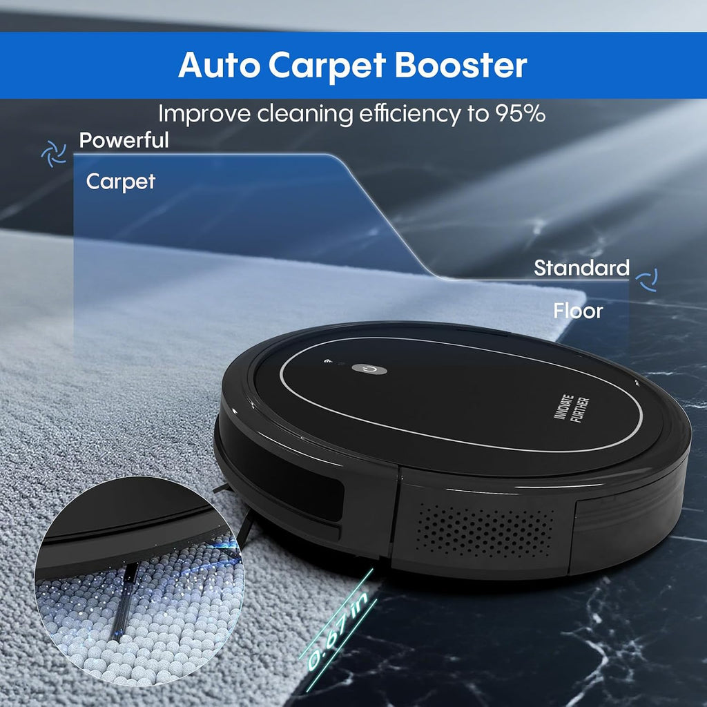 Robot Vacuum and Mop Combo, 3 in 1 Robotic Vacuums Cleaner with 4000Pa Suction, WiFi/App/Alexa, Central Brush & Scheduled & Self-Charging, Slim Vacuum Robot Cleaner for Pet Hair, Hard Floor, Carpet
