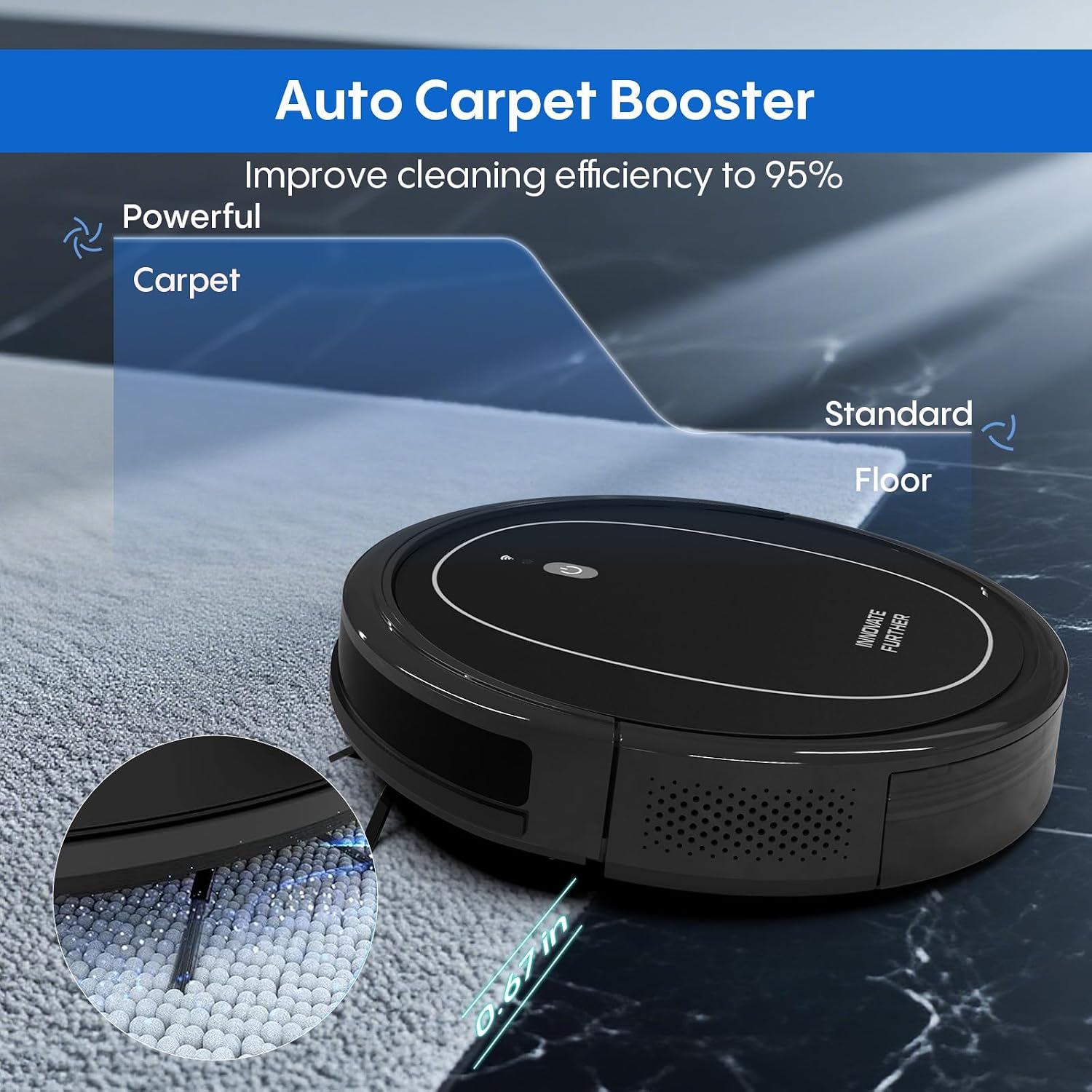 Robot Vacuum and Mop Combo, 3 in 1 Robotic Vacuums Cleaner with 4000Pa Suction, WiFi/App/Alexa, Central Brush & Scheduled & Self-Charging, Slim Vacuum Robot Cleaner for Pet Hair, Hard Floor, Carpet