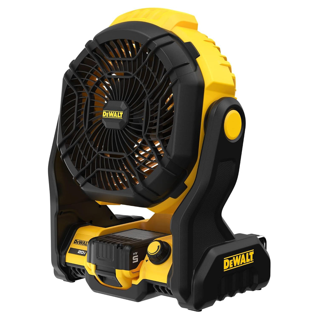 DEWALT 20V MAX Cordless Jobsite Fan, Battery Powered Rechargeable Fan Portable, Battery and Charger Included (DCE512P1)