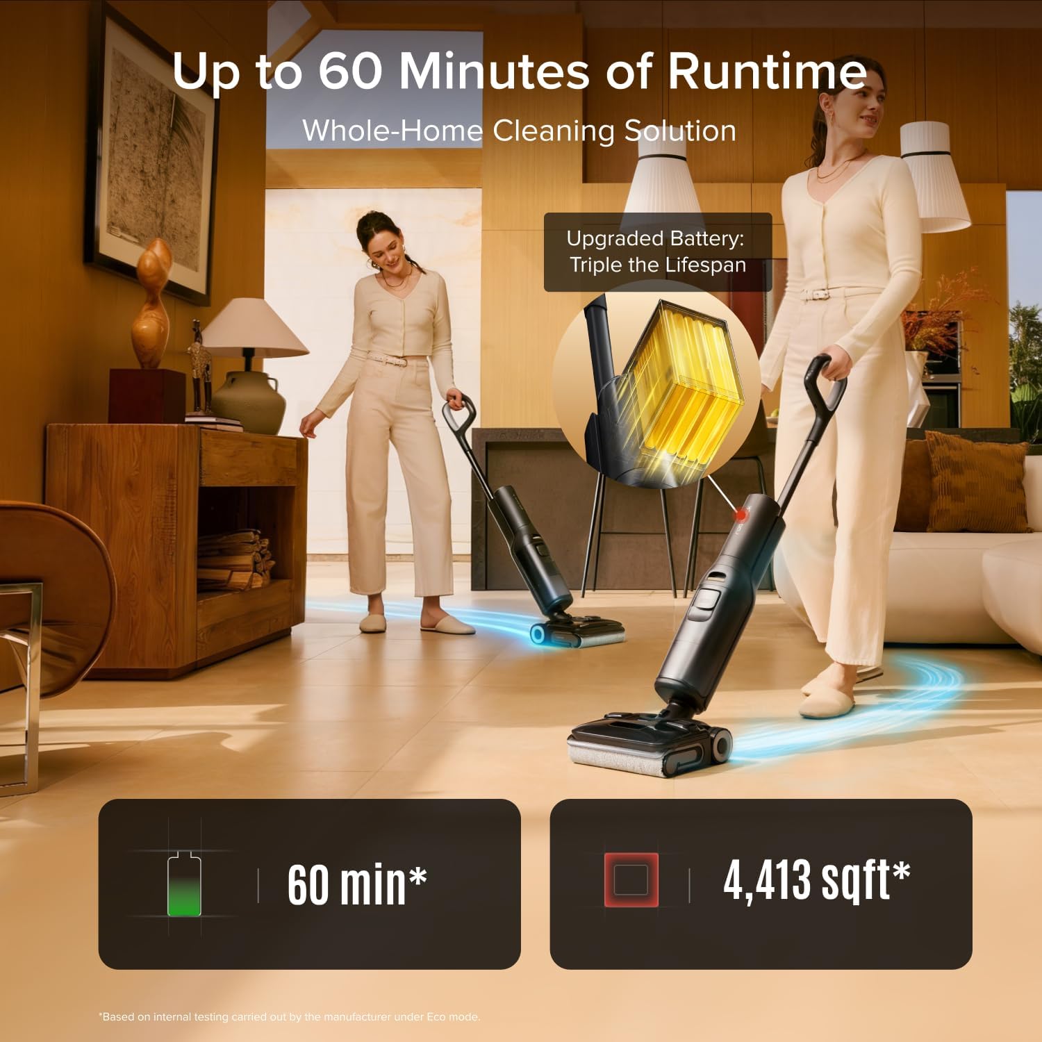 roborock F25 ACE Combo Wet Dry Vacuum Cleaner, 5-in-1 Cordless Stick Vacuum Mop, Smart Hard Floor Washer with 180° Lie-Flat, AI Assitant Wheels, Self Cleaning, 65 min Runtime, Whole House Cleaning