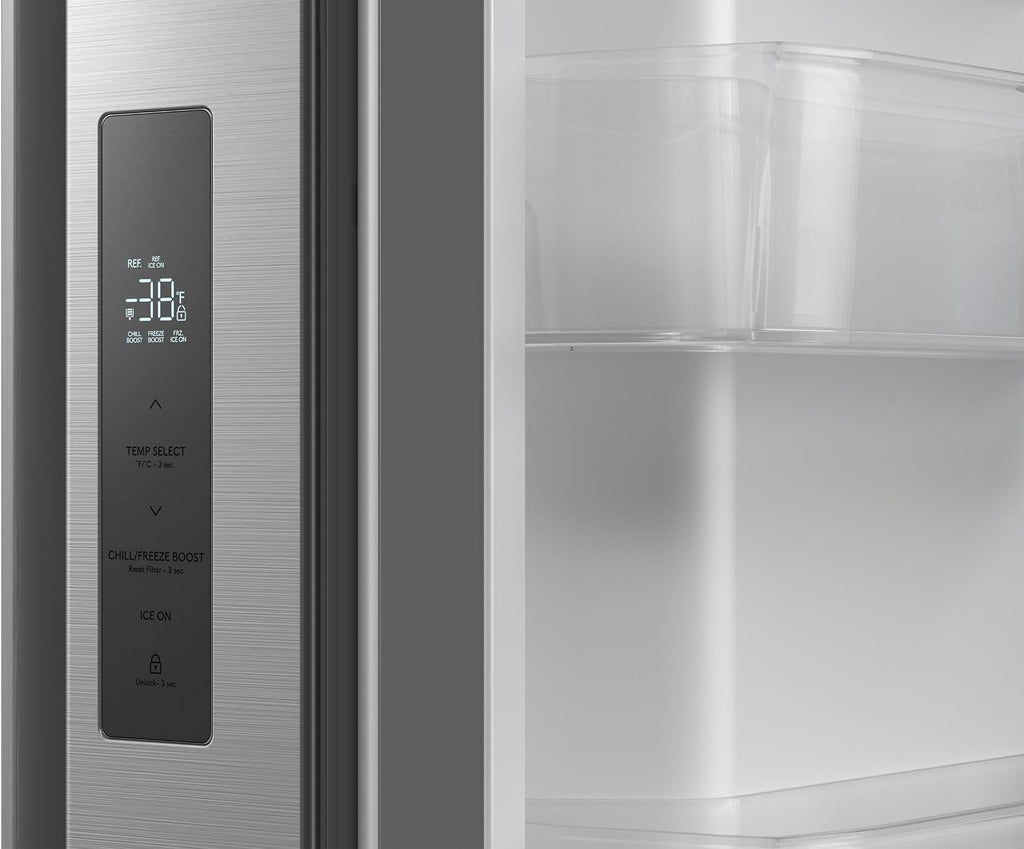 Sharp SJF2955KS 28.9 cu. ft., 3-door French Door Refrigerator, Ice/Water Dispenser, Advanced Cooling Plus System, Chill-Boost & Freezer-Boost, Automatic Dual Ice Maker Garage Ready, Stainless Steel