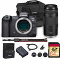 Canon EOS R5 Mirrorless Camera | 45MP Full Frame Sensor 8K Video | in-Body Image Stabilization and Dual Pixel AF for Hybrid Creators (4147C002) + Canon RF 75-300mm Lens + 64GB Card + Bag