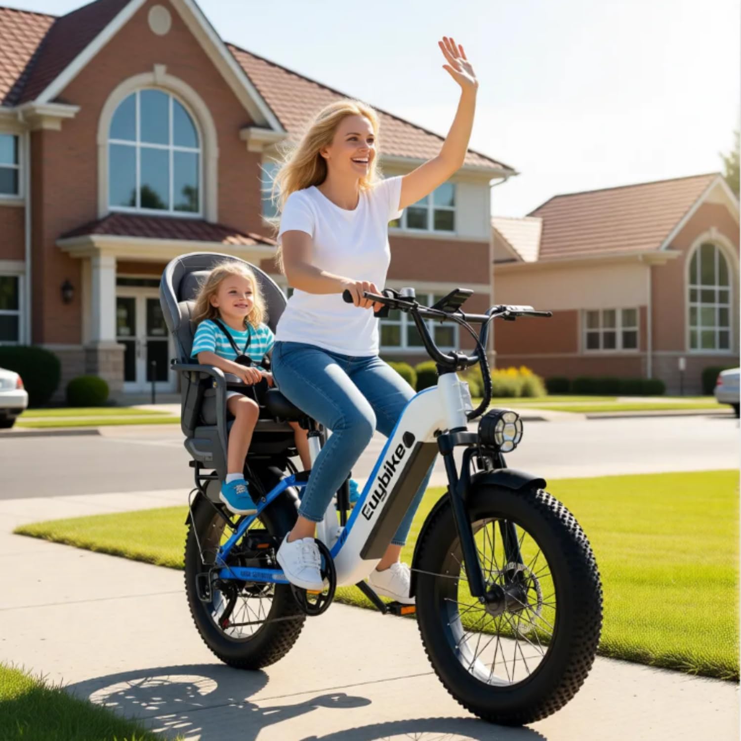 Auloor 1500W Motor Electric Bike for Adults and Seniors, 48V 20AH Removable Battery City Step Thru EBike, 30+MPH & 70 Miles 20' Fat Tires 7 Speed Electric Commuter Bicycle for Women and Teens