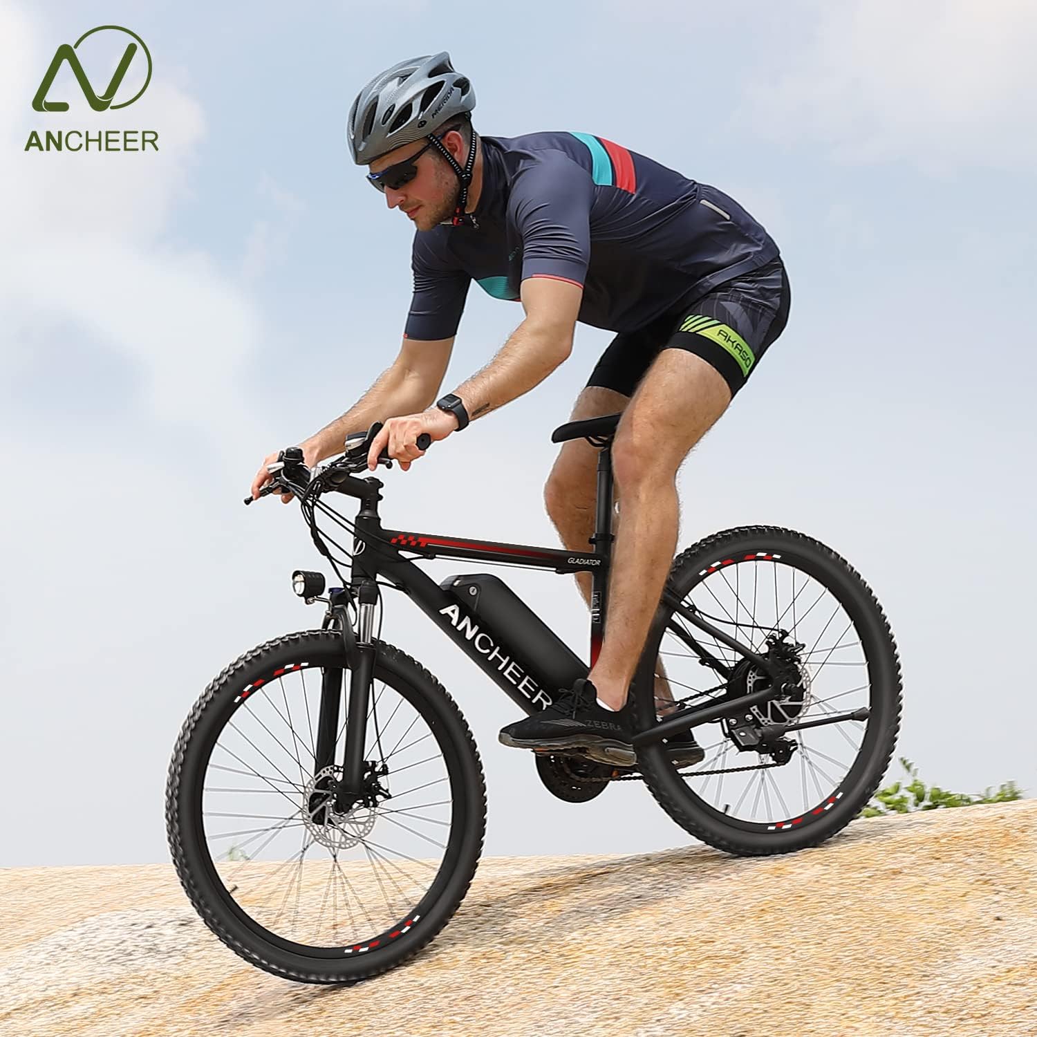ANCHEER 26' Electric Bike for Adults, Peak 749W Ebike, 19.8MPH Electric Bicycle with 48V 374Wh / 48V 499Wh Battery(3H Fast Charge), LCD Display, Front Suspension, UL2849 Compliant