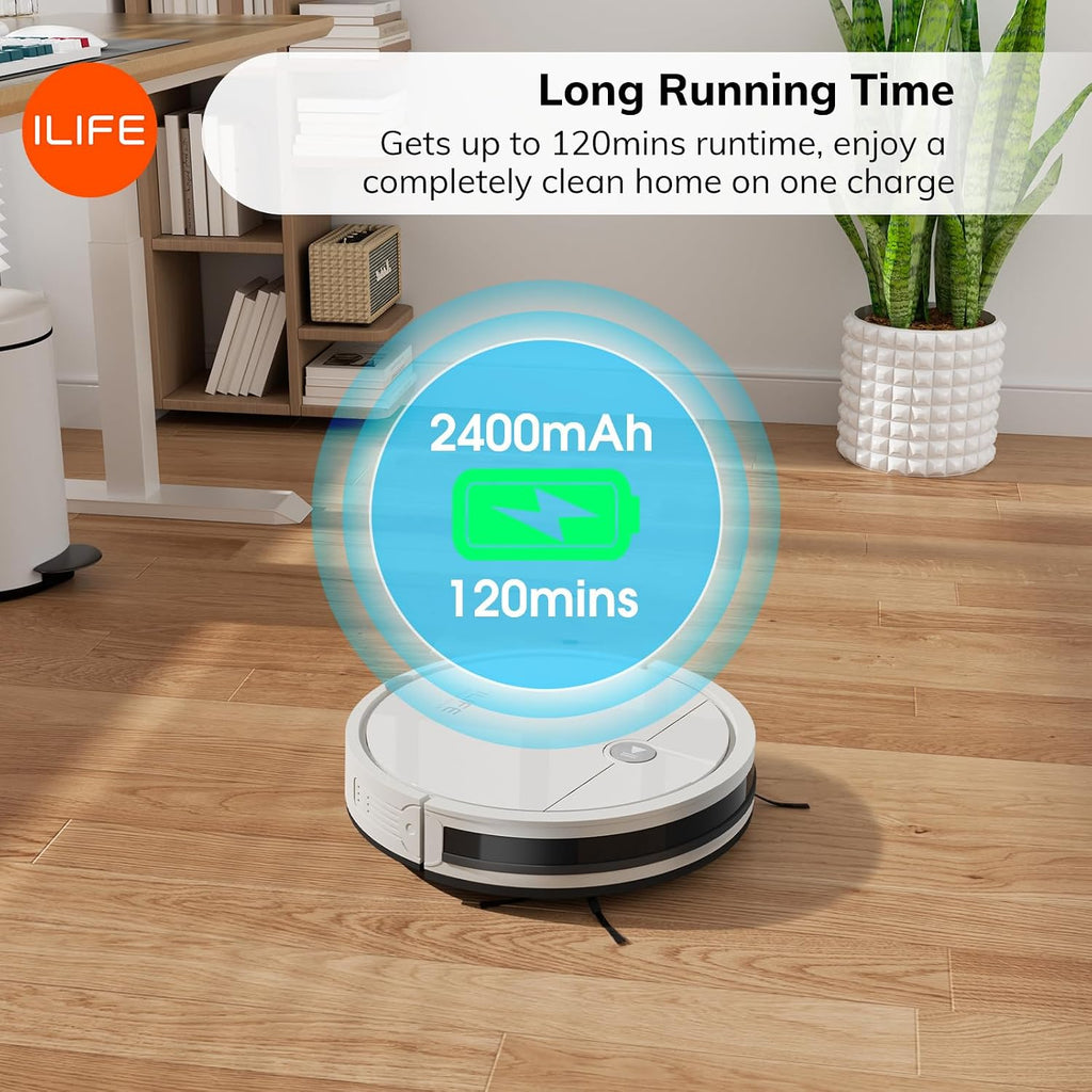 ILIFE X3 Robot Vacuum Cleaner, Tangle-Free 3000Pa Suction, 120 Min Runtime, Self-Charging Robotic Vacuum, 2.4GHz WiFi/App/Alexa Control, Slim, Quiet, Ideal for Pet Hair and Hard Floors