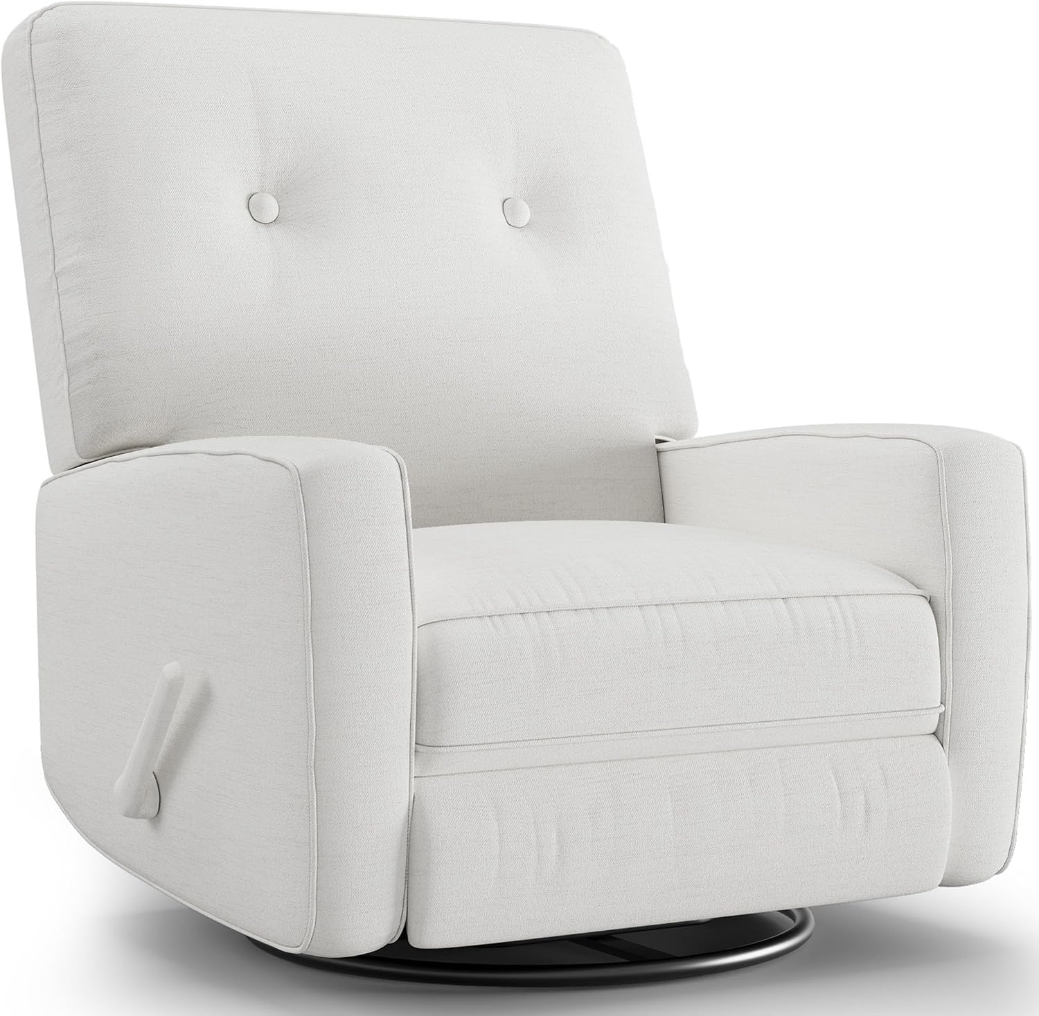 Garvee Nursery Recliner Chair, 360° Swivel Rocking Glider Chair for Adults with Adjustable Backrest & Footrest, Cozy Linen Upholstered Armchair for Living Rooms, Bedrooms, Apartments, Beige