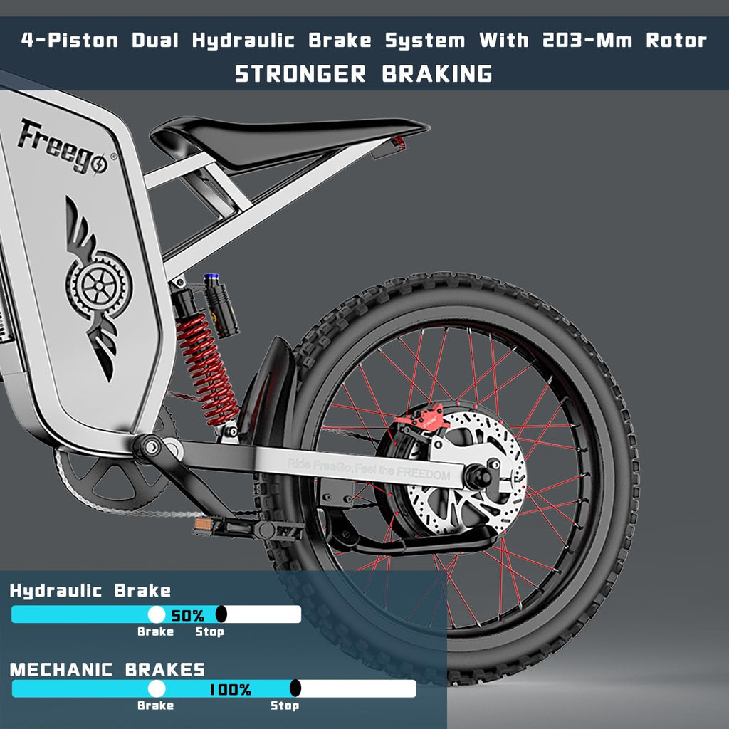 Freego X2Pro Electric Motorcycle for Adults Teens,Electric Dirt Bike Teens 6000W(Peak) Motor 1800Wh Battery,Max 50Mph Off Road Electric Bicycle,Full Suspension UL 2849 Certified